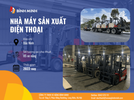 Bàn giao xe nâng cho nhà máy sản Điện thoại