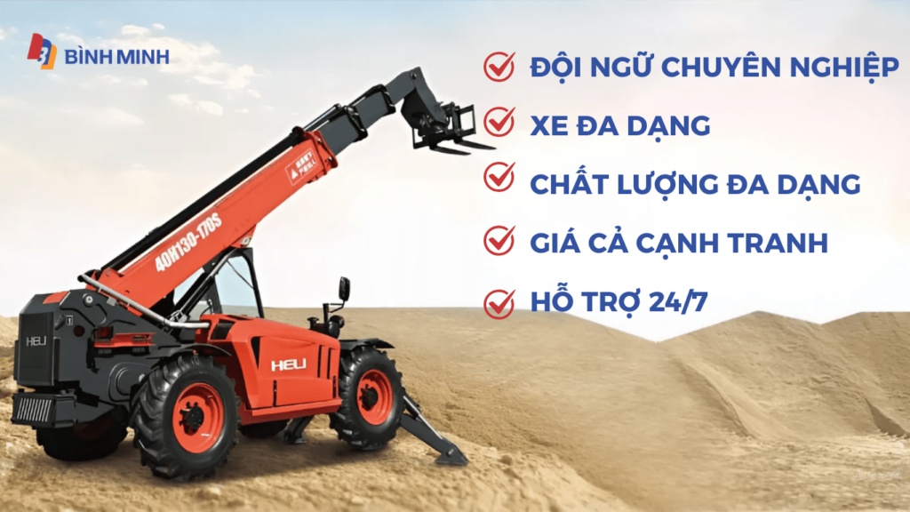Tại sao nên chọn dịch vụ cho thuê xe nâng Telehandler của Bình Minh Rental?