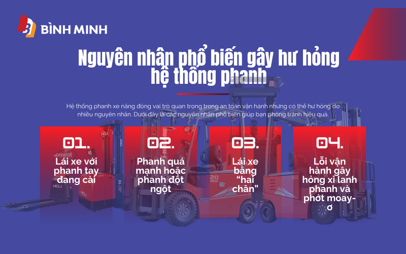 Nguyên nhân phổ biến gây hỏng hệ thống phanh