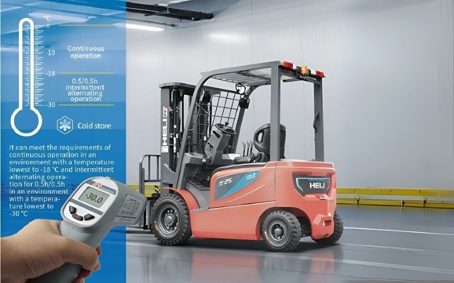Xe nâng Heli có thể làm việc ở âm 30 độ C