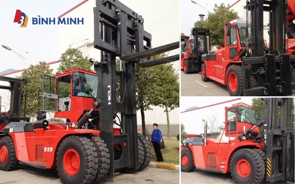 Xe nâng 46 tấn tại khu công nghiệp chế biến gang thép