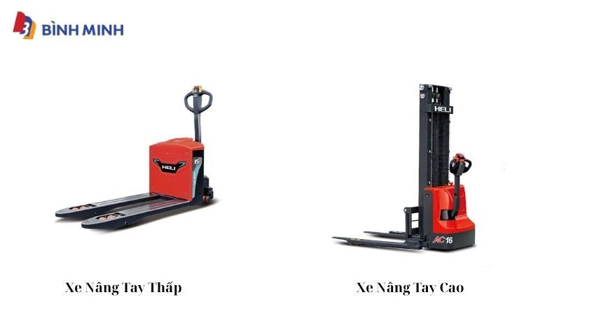 So Sánh Kích Thước Xe Nâng Tay Thấp và Cao