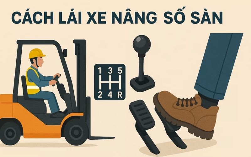 Hướng dẫn lái xe nâng số sàn cho người mới bắt đầu