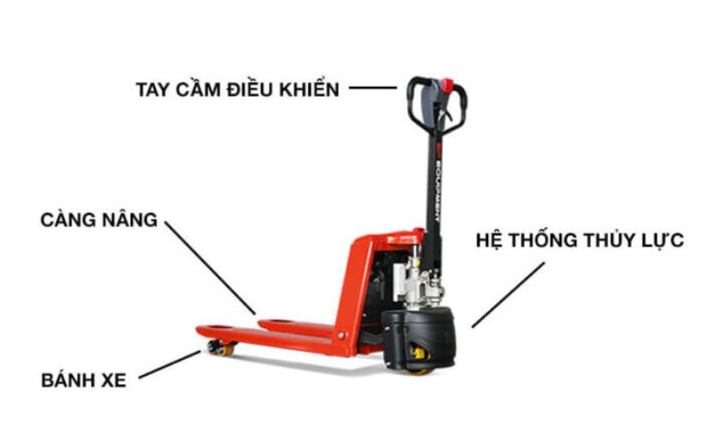 Cấu tạo xe nâng tay gồm những bộ phận nào